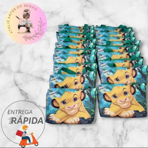 Bolsa necessaire Personalizada - Rei Leão - Festa Infantil temos todos os temas