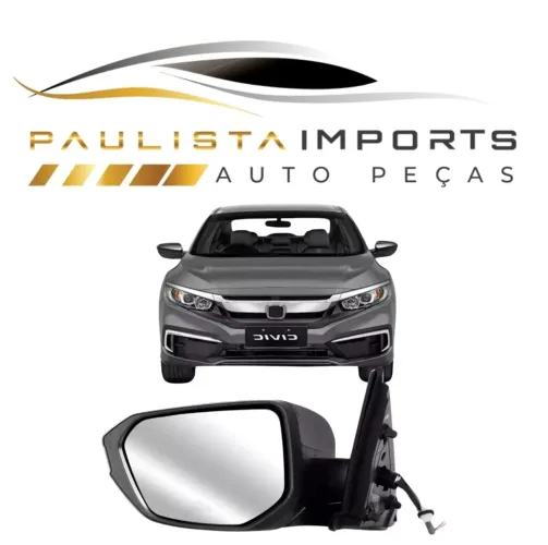 Retrovisor Honda Civic G10 2016 2017 2018 2019 2020 2021 2022 2023 ( Novo 
