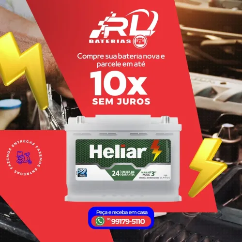 Bateria heliar 60 amperes original de montadora na melhor RL BATERIAS  