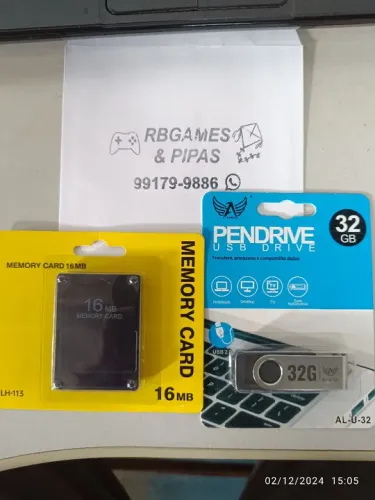 Kit PS2 memory card e pendrive + 10 brindes 