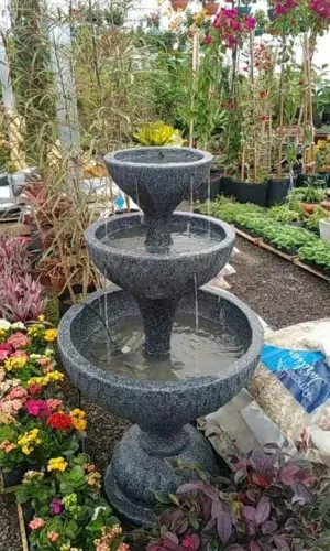 Fonte de água para jardim - 2 quedas 
