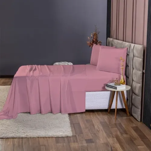 Jogo de Lençol Rosa solteiro 4 peças