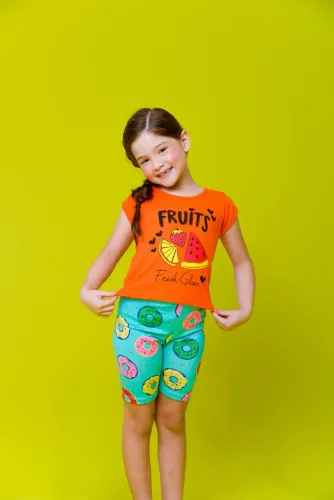 Kit 2 Conjunto Novo infantil Menina Leg shorts Verão cores Variadas 2, 4, 6 anos