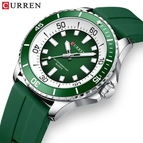 CURREN 8448 - Relógio Sport/Luxo Original Importado Pulseira De Silicone<br>