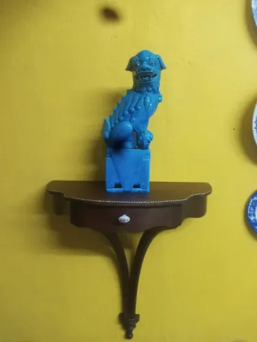 Antiga Figura de cão de fó femea porcelana chinesa