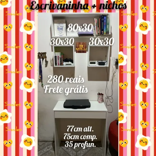 Escrivaninha + nichos 
