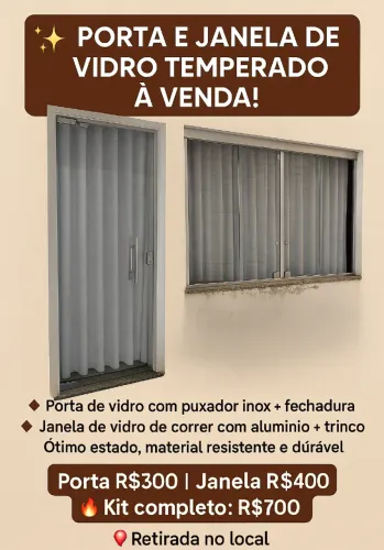 Porta de Vidro e Janela de Vidro.