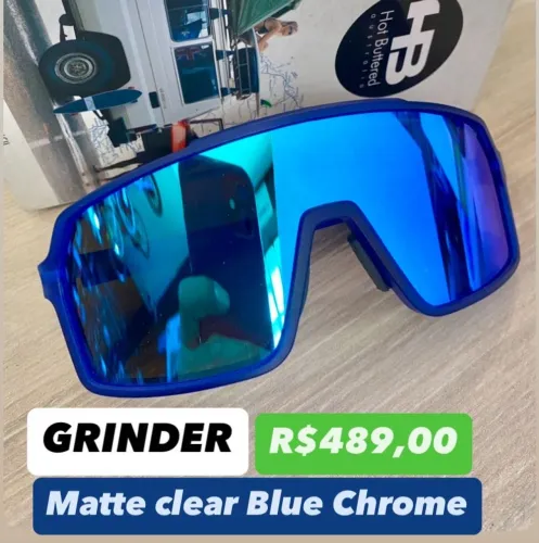 Óculos Ciclismo GRINDER Matte clear Blue Chrome