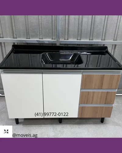 Pia de Cozinha 3 gavetas com Cuba - Entregamos 