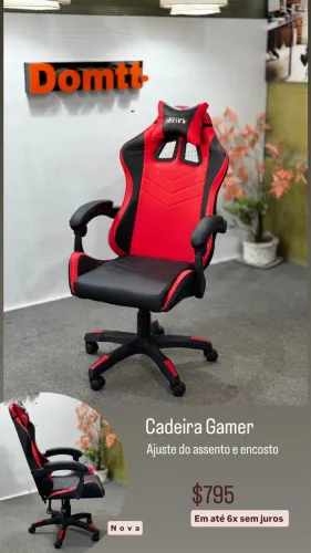 Cadeira Gamer com relax e ajuste encosto-Em até 6x sem juros 