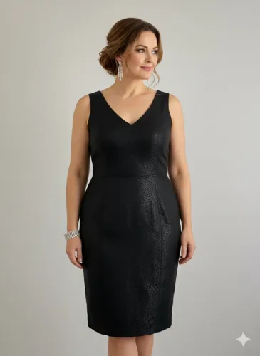 Vestido tubinho preto texturizado tam 48 Shanes