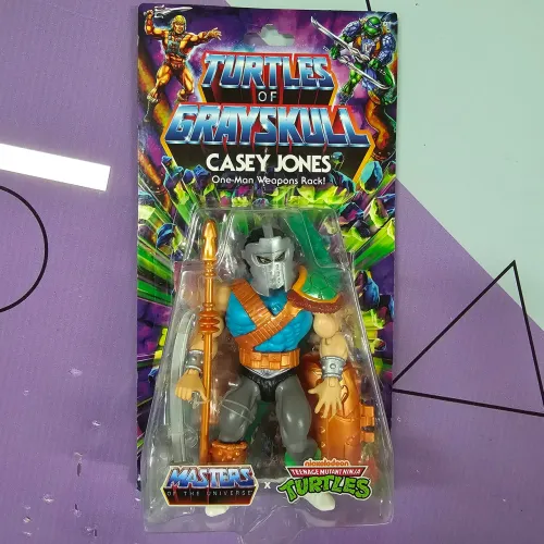 Boneco figura de ação Casey Jones He-man Turtles of Grayskull novo lacrado americano
