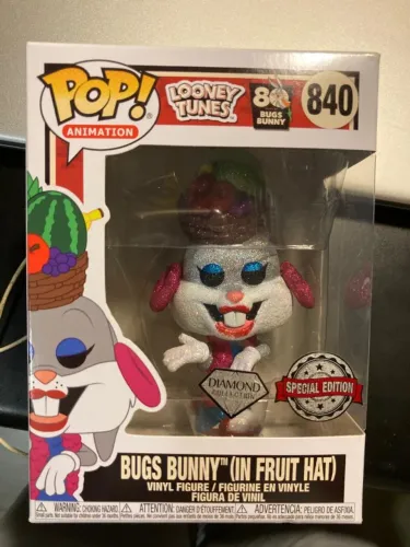 Funko Pop Looney Tunes Bugs Bunny In Fruit Hat 840 Diamond Special Edition