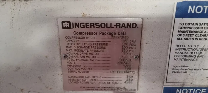 COMPRESSOR De AR PARAFUSO INGERSOLLRAND 268 PÉS