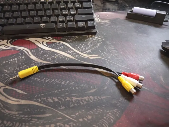 Cabo áudio p2 3 RCA fêmea