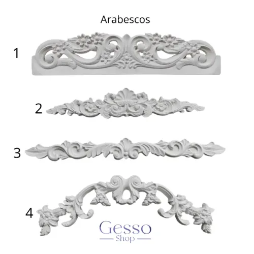 Arabesco / Aplique de Gesso / Decoração Clássica Provençal