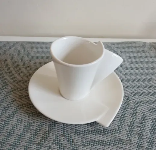6 unid. de Xícaras e Pires Branco conjunto porcelana café cappuccino leite elegância