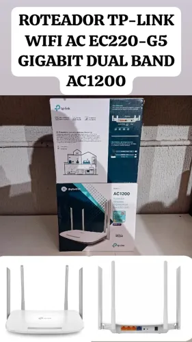 ROTEADOR WIRELESS DUAL BAND 2.4/5GHZ GIGABIT AC1200 EC220-G5 COR BRANCO