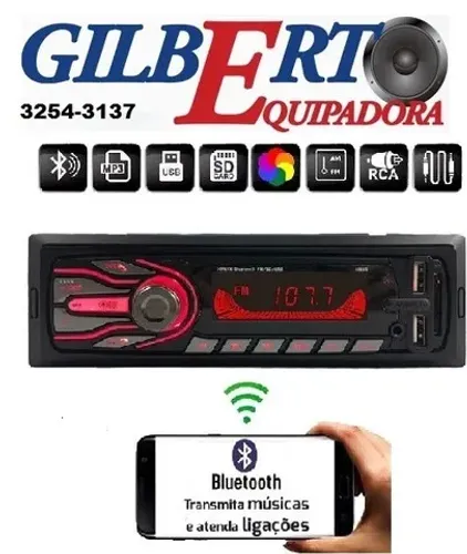 Radio automotivo MP3 USB/BT