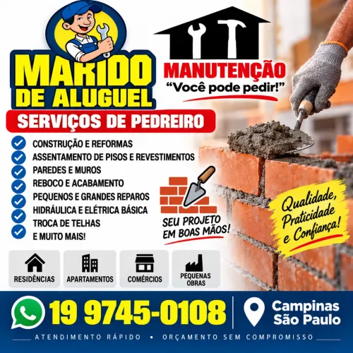? Serviços de Pedreiro - Campinas e Região ? Construção, reformas e reparos em geral!