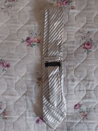 Gravata Ermenegildo Zegna Original Seda Pura Prata