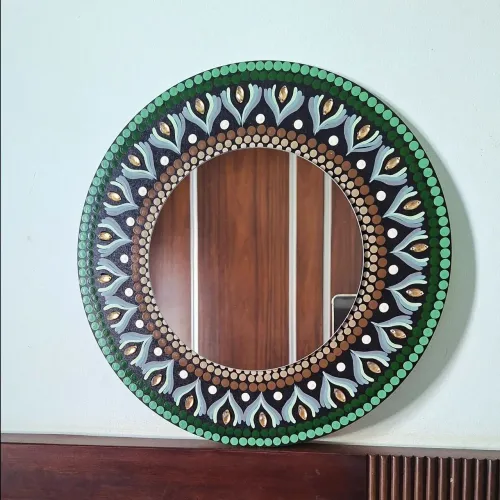 Mandala Artesanal com Espelho Estilo