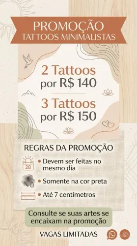 Promoção de tattoo minimalistas