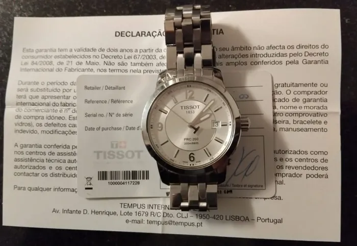 Relógio de pulso suíço tissot com certificado 100% funcionando. 