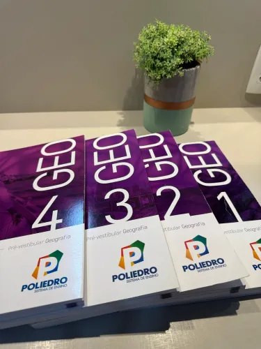 4 livros geografia poliedro completo teoria exercícios gabarito