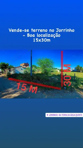 Vende-se terreno medindo 15x30M