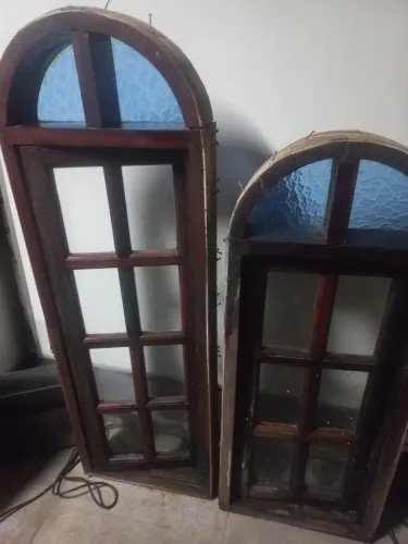 Janelas de Madeira Maciça com Vidro - Estilo Colonial/Rústico (Arqueadas)