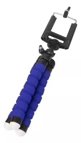 tripé para celulares e câmeras mini articulável modelo polvo  ns2611- azul