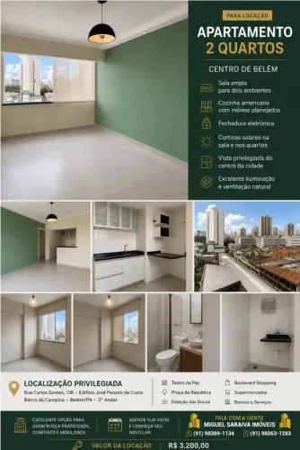 Imóvel para aluguel possui 85 metros quadrados com 2 quartos em Campina - Belém - PA