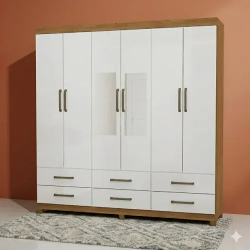 Oferta especial Guarda roupa dalas 6 gavetas e 6 portas (possui espelho incluso)