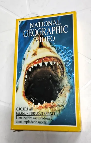 Fita VHS Original - National Geographic Video - Tubarão Branco - Usado - Perfeito estado
