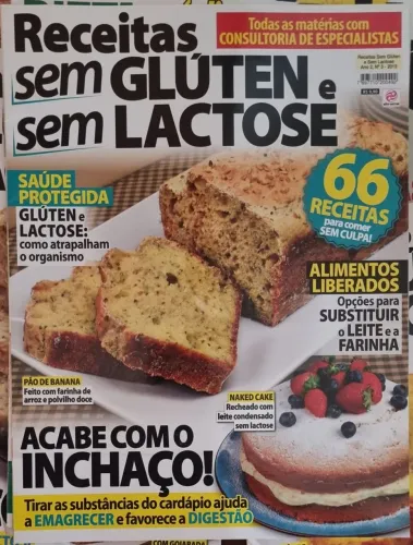  REVISTAS RECEITAS E DIETAS SEM GLÚTEN E SEM LACTOSE - 10 UNIDADES = $5,00