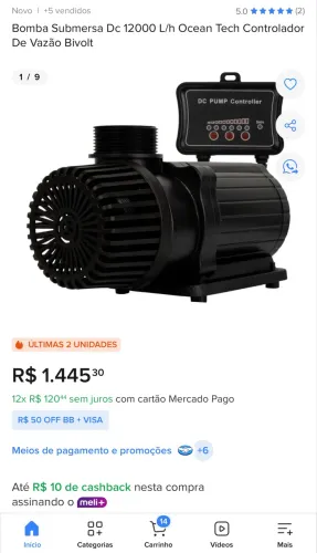 Bomba Aquário - oceantech 12000l/h