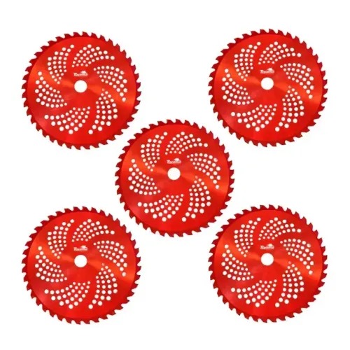 KIT 05 LÂMINAS PARA ROÇADEIRA CIRCULAR 40 DENTES VIDEA TOYAMA 255×25,4×2,0MM VERMELHA