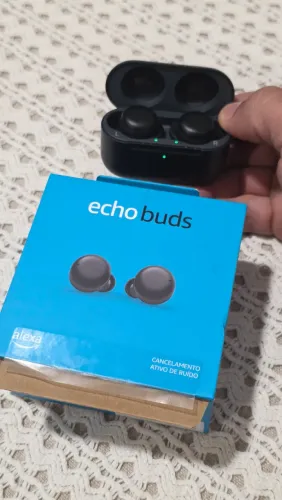 Fone Bluetooth Amazon Echo Buds 2ª Gen Preto Completo com Caixa e Acessórios
