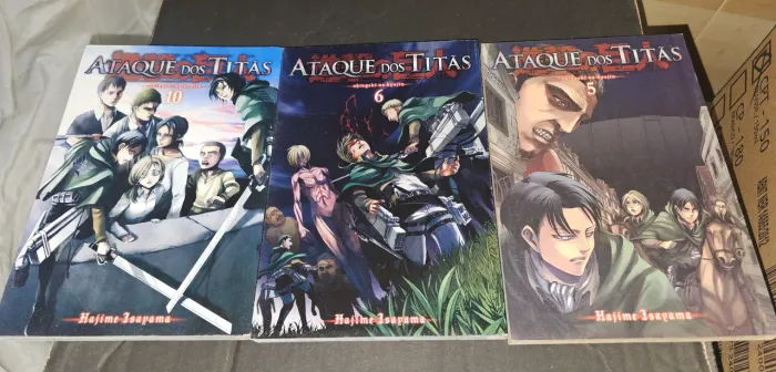 mangás ataque dos titãs volumes 5, 6 e 10