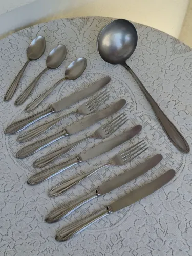 Talheres em inox remanescentes de faqueiro marca  ZIVI INOX  vintage  e bem conservados
