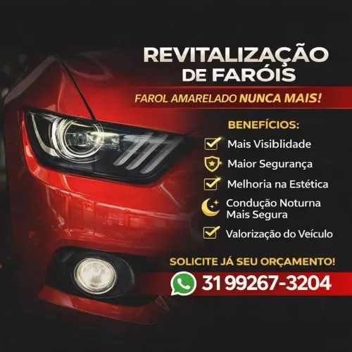 REVITALIZAÇÃO DE FARÓIS - FAROL AMARELADO NUNCA MAIS