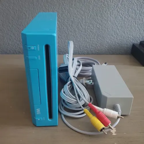 Nintendo Wii azul pronto para jogar