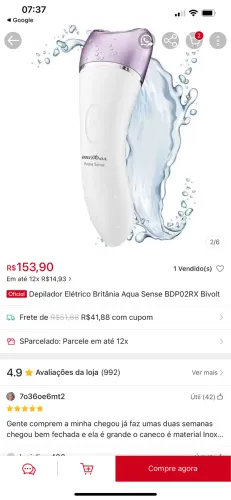 Depilador elétrico novo Britania 