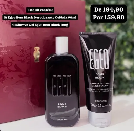 Presente Masculino Egeo Bomb Black. Kit O Boticário. Original e lacrado. Faço entregas.