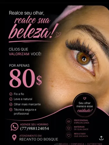 Promoção de cílios fio a fio
