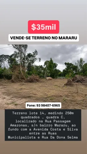 VENDO TERRENO NO MARARU 35Mil OU TROCO EM CARRO