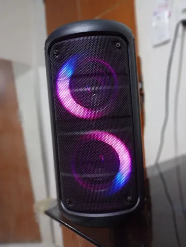 Caixa de Som KTS-1296: Grave Potente e LED RGB