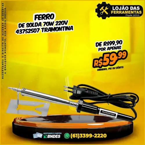 Ferro de Solda 70W 220v 43752507 Tramontina