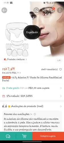 Adesivo antissinais para pele